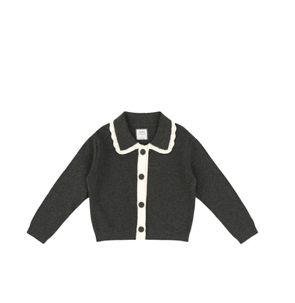 TRIM COLLAR CARDIGAN