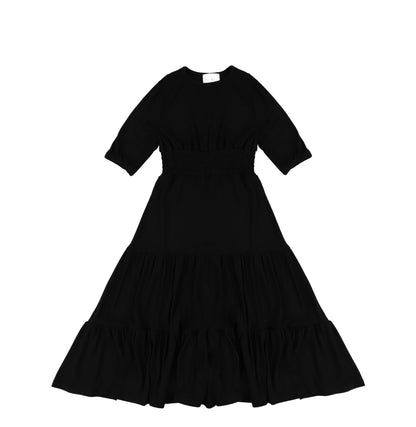 3/4 SLEEVES WAISTED MAXI DRESS