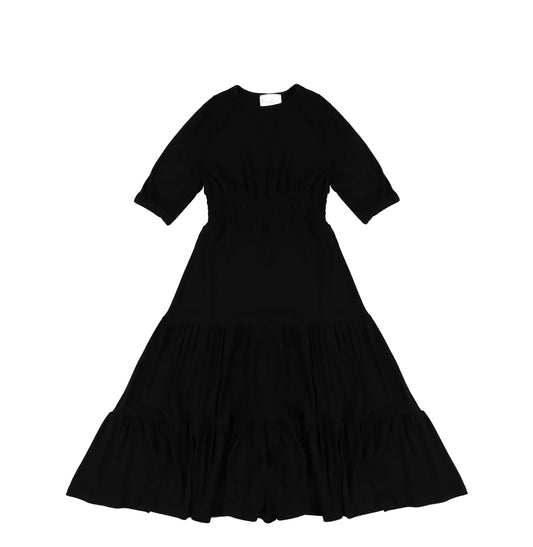 3/4 SLEEVES WAISTED MAXI DRESS