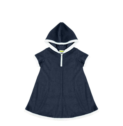 SHORT SLEEVES TERRY TRIM DRESS