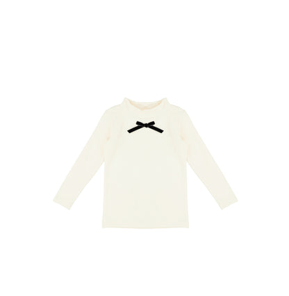 VELOUR BOW MOCKNECK