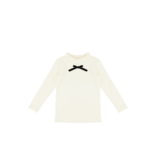 VELOUR BOW MOCKNECK
