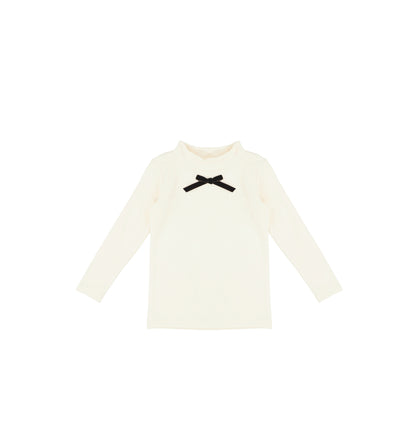 VELOUR BOW MOCKNECK