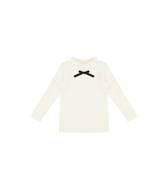 VELOUR BOW MOCKNECK
