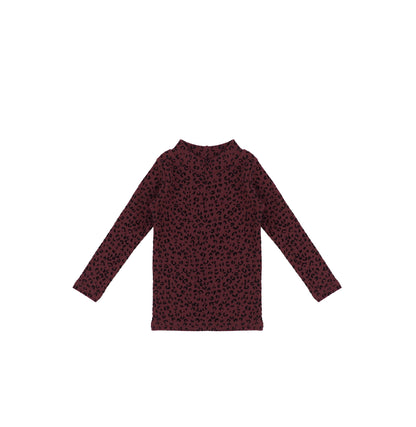 VELOUR LEOPARD MOCKNECK