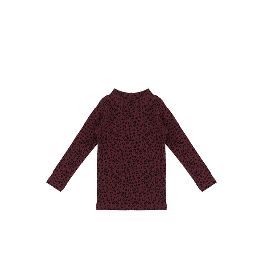VELOUR LEOPARD MOCKNECK