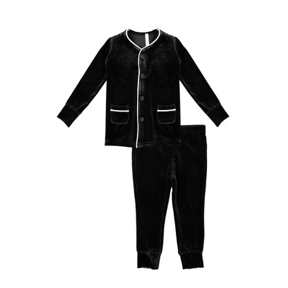 VELOUR PIPED GRANDFATHER PAJAMAS