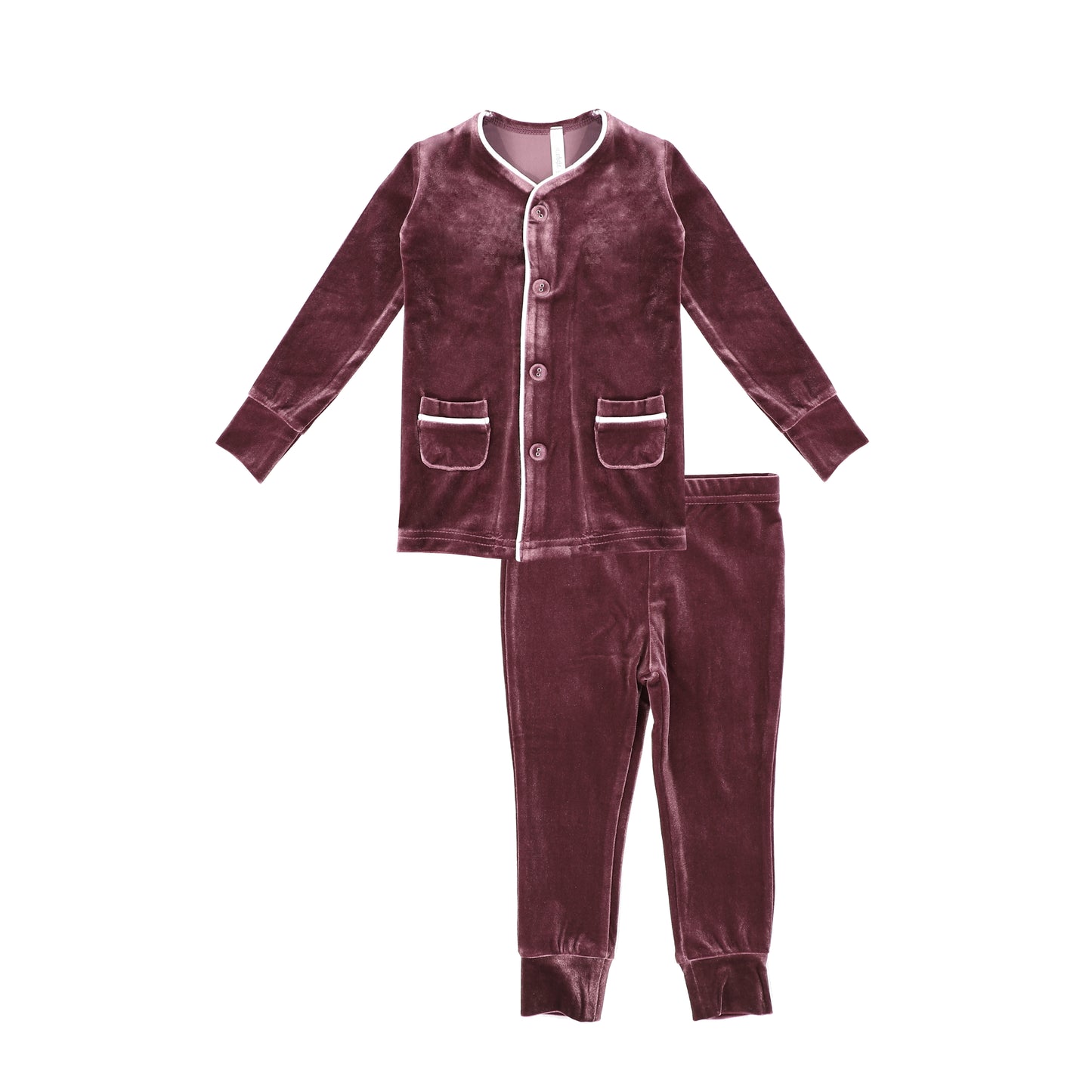 VELOUR PIPED GRANDFATHER PAJAMAS