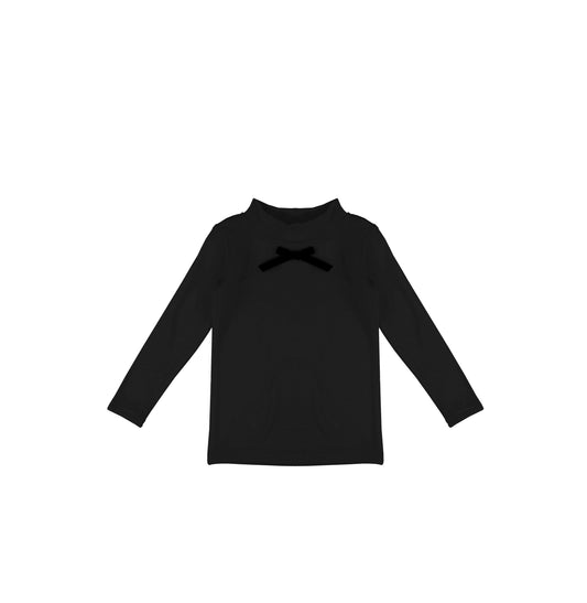 VELOUR BOW MOCKNECK