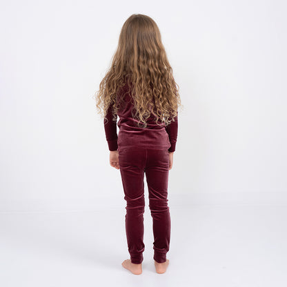 VELOUR PIPED GRANDFATHER PAJAMAS