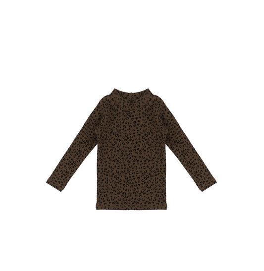VELOUR LEOPARD MOCKNECK