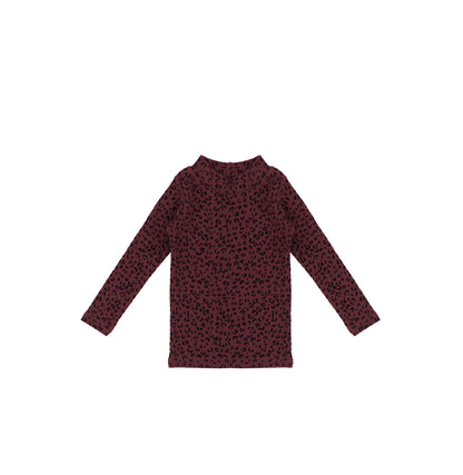 VELOUR LEOPARD MOCKNECK