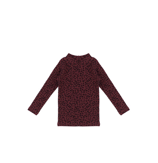 VELOUR LEOPARD MOCKNECK