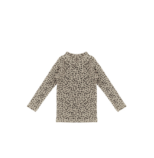 VELOUR LEOPARD MOCKNECK