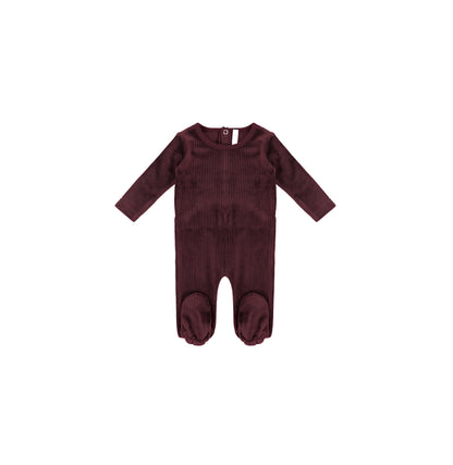 VELOUR RIBBED HENLEY FOOTIE