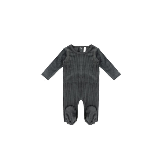 VELOUR RIBBED HENLEY FOOTIE