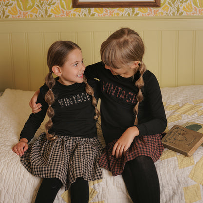 PLEATED GINGHAM SKIRT