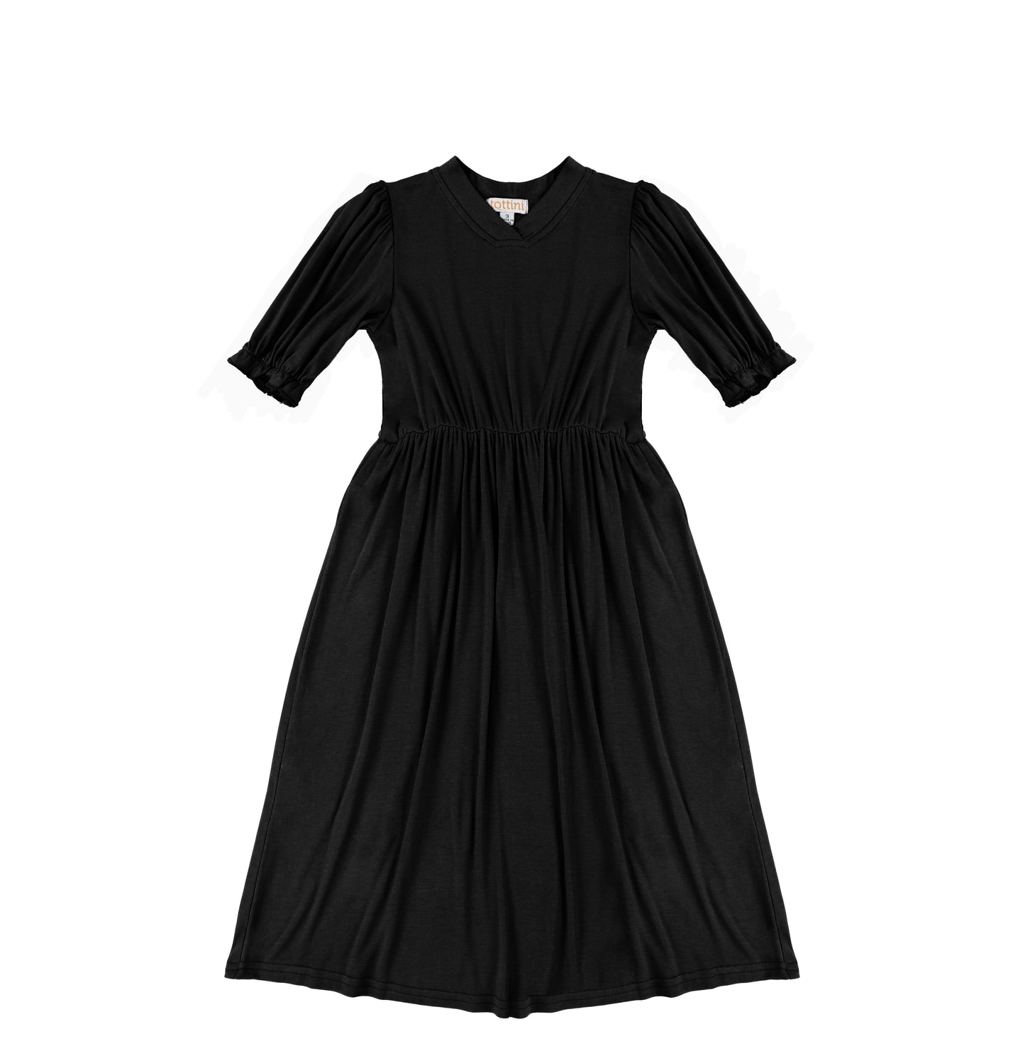 3/4 SLEEVES VNECK MAXI DRESS