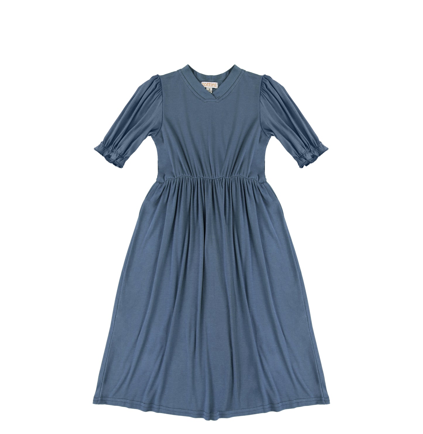 3/4 SLEEVES VNECK MAXI DRESS