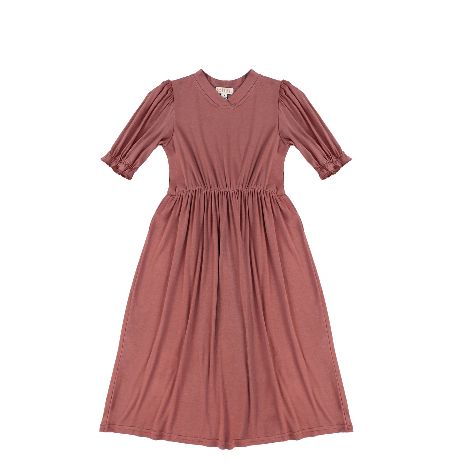 3/4 SLEEVES VNECK MAXI DRESS