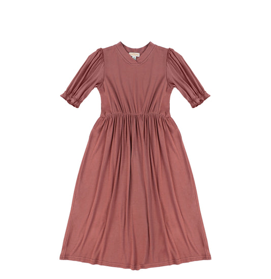 3/4 SLEEVES VNECK MAXI DRESS