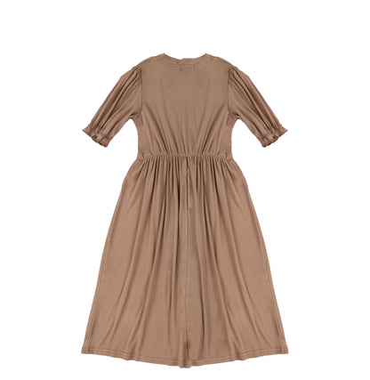 3/4 SLEEVES VNECK MAXI DRESS