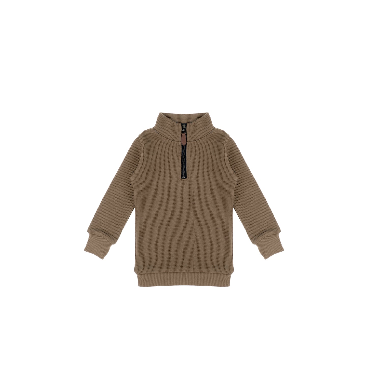 WAFFLE ZIP SWEATSHIRT