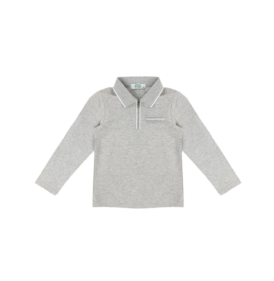 LONG SLEEVES ZIPPER TRIM POLO