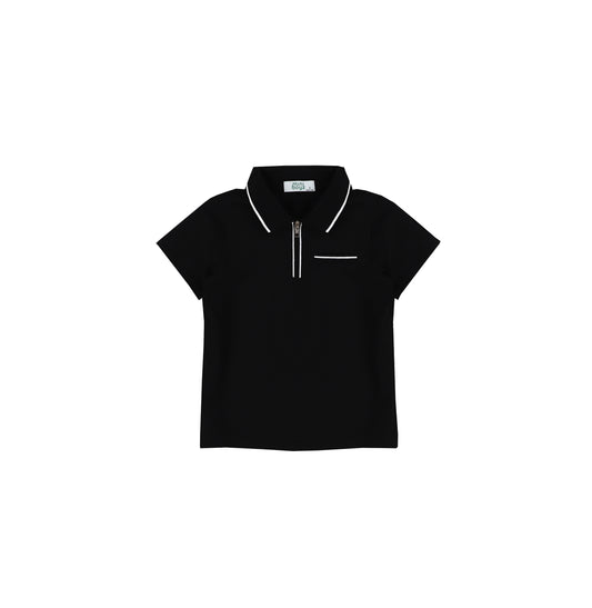 SHORT SLEEVES ZIPPER TRIM POLO