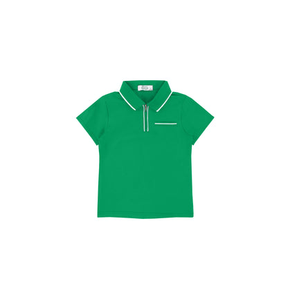 SHORT SLEEVES ZIPPER TRIM POLO