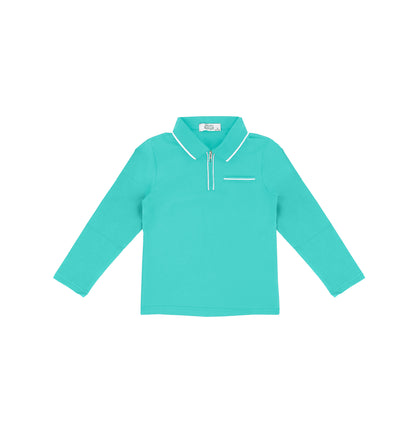 LONG SLEEVES ZIPPER TRIM POLO