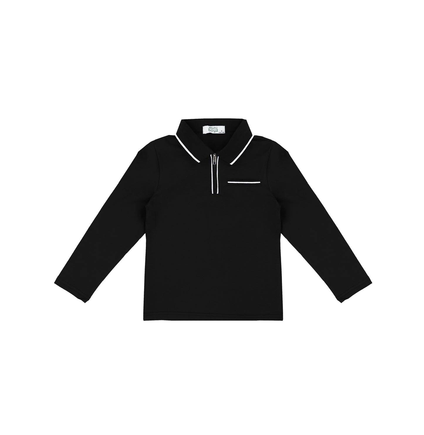 LONG SLEEVES ZIPPER TRIM POLO