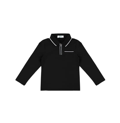 LONG SLEEVES ZIPPER TRIM POLO
