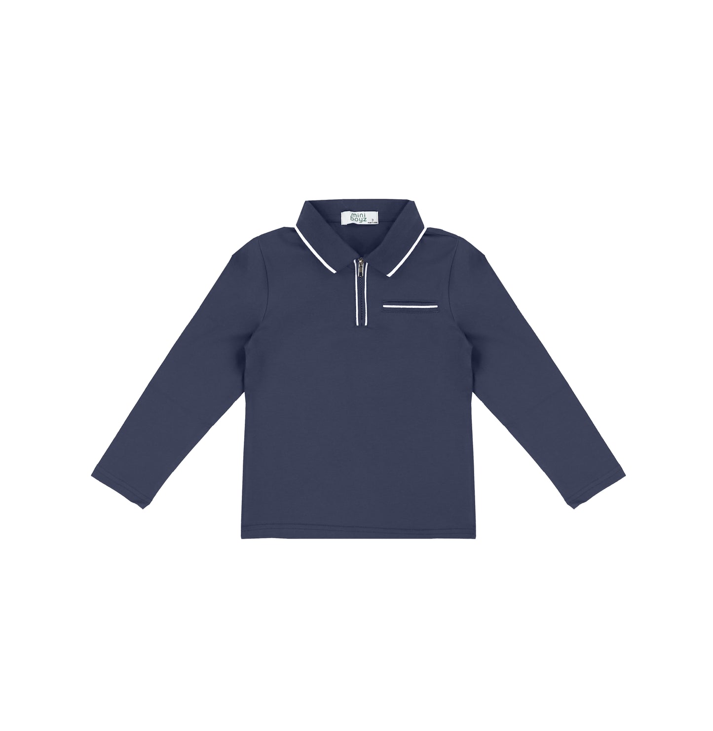 LONG SLEEVES ZIPPER TRIM POLO