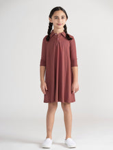 Load image into Gallery viewer, 3/4 SLEEVES MULTI RIBBED POLO DRESS