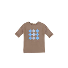 Load image into Gallery viewer, 3/4 SLEEVES ARGYLE PRINTED TEE