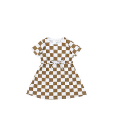 Load image into Gallery viewer, SHORT SLEEVES CHECKED DRESS