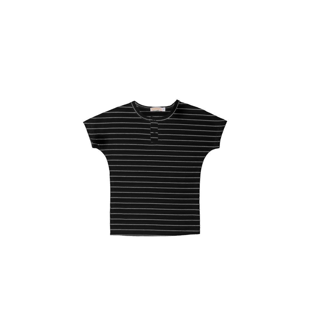 SHORT SLEEVES DOTTED STRIPED TSHIRT