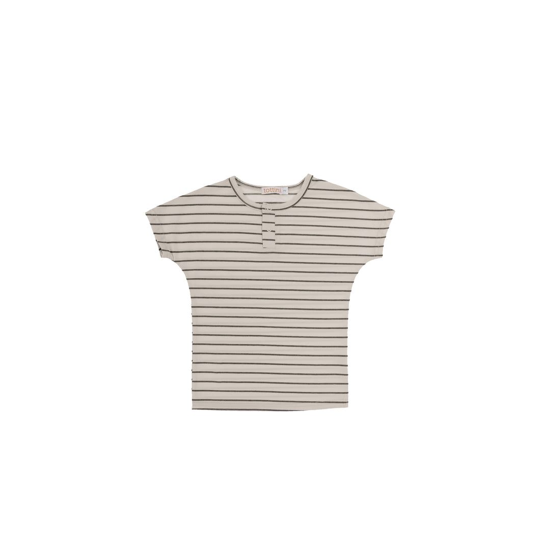 SHORT SLEEVES DOTTED STRIPED TSHIRT