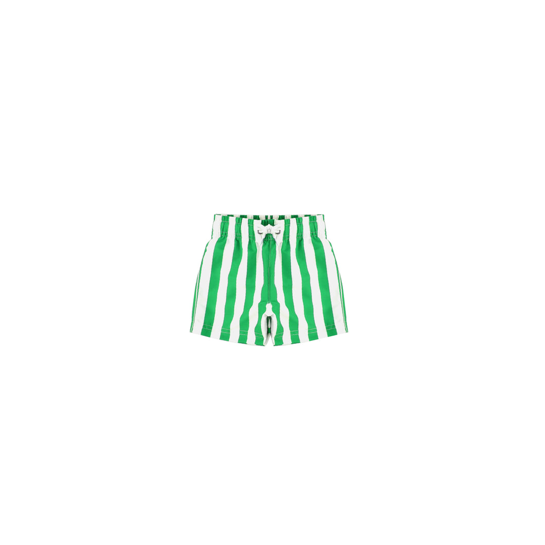 GREEN STRIPED BATHING SUIT