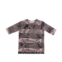 Load image into Gallery viewer, 3/4 SLEEVES TWO TONE ABSTRACT TEE