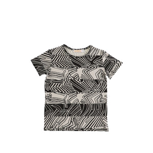 SHORT SLEEVES TWO TONE ABSTRACT TEE