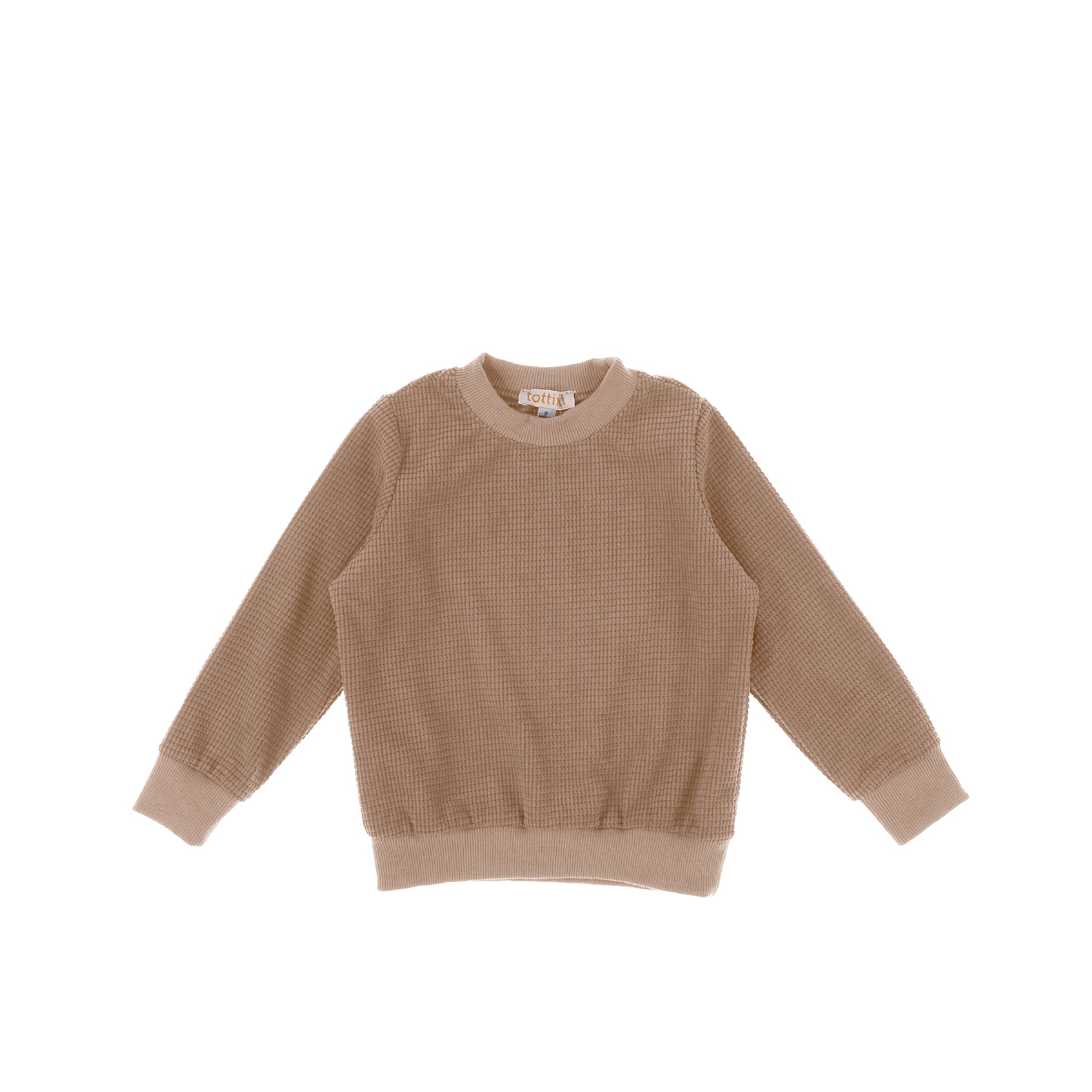 Waffle-knit Sweater - Dark brown - Kids