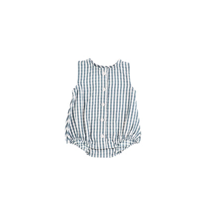 GINGHAM BUTTON DOWN ROMPER