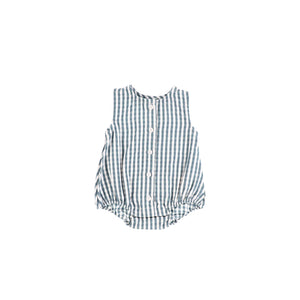 GINGHAM BUTTON DOWN ROMPER