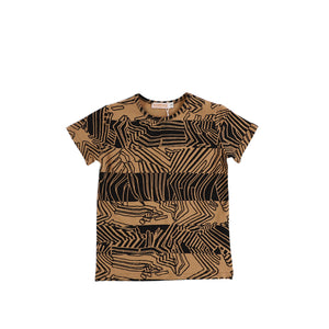 SHORT SLEEVES TWO TONE ABSTRACT TEE